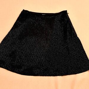 New Beaded Halston Heritage Black Skirt. Size 4.